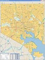 Baltimore City, Md Carrier Route Wall Map